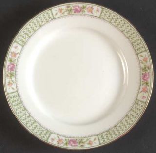 Charles Ahrenfeldt Ahr17 Bread & Butter Plate, Fine China Dinnerware   Green Cri