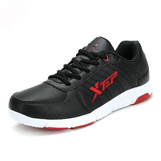 Xtep Mens Black Synthetic Leather Sports Shoes