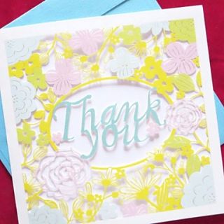 Floral Laser Cut Side Fold Thank You Card