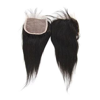 14 Brazilian Hair Silky Straight Lace Top Closure(44) Natural Color