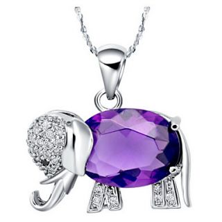 Vintage Elephent Shape Silvery Alloy Womens Necklace(1 Pc)