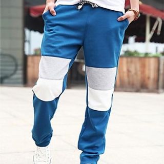 Mens Sports Casual Long Contrast Color Splicing Pants