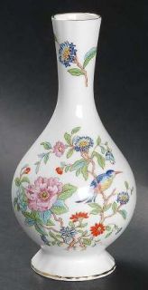 John Aynsley Pembroke Gold Trim Globe Vase, Fine China Dinnerware   Birds & Flor