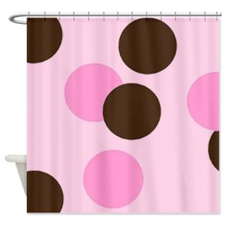  Pink and Brown Polka Dots Shower Curtain  Use code FREECART at Checkout