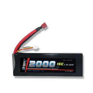DLG 7.4V 2S 2000mAh 15C Li Po Battery(T Plug)