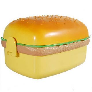 Cute Hamburger Lunch Box with Spoon, W17cm x L10cm x H9cm