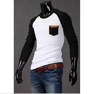 Mens Raglan Sleeve Color Mmatching Long Sleeve T Shirt of Cultivate Ones Morality