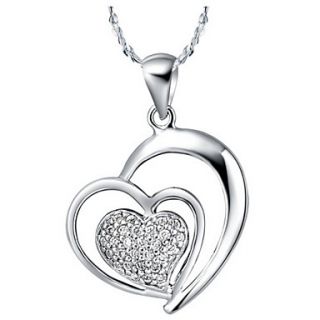 Graceful Heart Shape Silvery Alloy Womens Necklace(1 Pc)