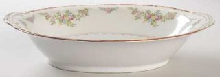 Kongo Kon5 10 Oval Vegetable Bowl, Fine China Dinnerware   Red Edge,Floral Spra