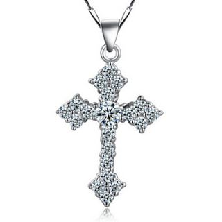 Graceful Cross Shape Silvery Alloy Womens Necklace(1 Pc)