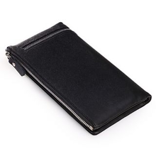 MenS Large Zip Multi Function Around Wallet Purse Leather Bag