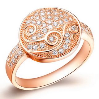 Stylish Sliver Or Gold With Cubic Zirconia Round Womens Ring(1 Pc)