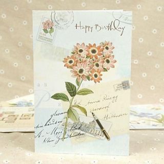 Daisy Pattern Side fold Greeting Card for Birthday