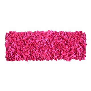 Hand woven Jersey Pink Cotton Shag Runner Rug (2 X 6)