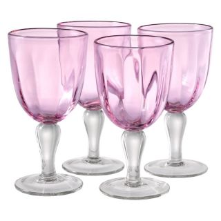 Artland Inc. Kassie Pink Goblet Glasses   Set of 4   12701B