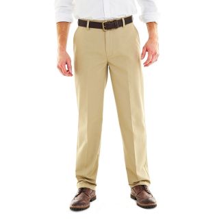 St. Johns Bay Worry Free Relaxed Fit Flat Front Pants, British Khaki, Mens