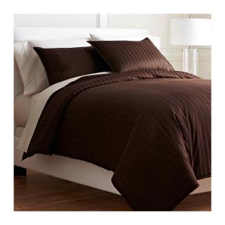 ROYAL VELVET Damask Stripe Comforter Set, Chocolate (Brown)