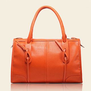 POLO Womens Fashion Genuine Leather Tote(Orange)