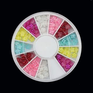 12 Color Transparent Plum Blossom Nail Art Arcylic Decorations
