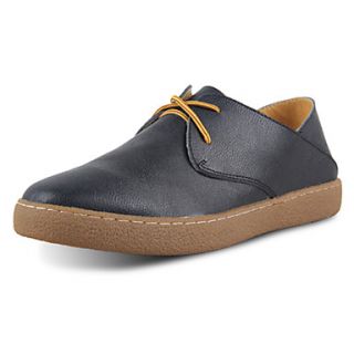 Leather Mens Low Heel Comfort Oxfords Shoes With Lace up(More Colors)