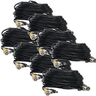 8PACK 100ft Plug n Play CCTV Security Surveillance Video BNC Power Audio RCA Cables