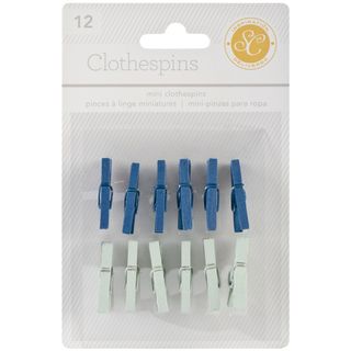 Essentials Wood Clothespins 1 12/pkg blue   Aqua