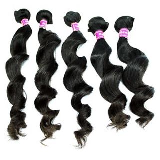 22Inches Brazilian Virgin Hair Loose Wave Natural Black Color
