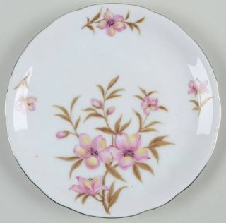 Bellaire Allegro Bread & Butter Plate, Fine China Dinnerware   Pink & Yellow Flo