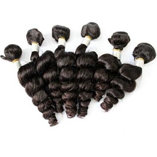 Peruvian Virgin Hair Loose Wave Natural Black Color 24Inch