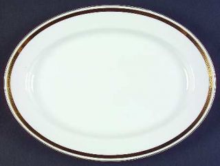Noritake Crete, The 11 Oval Serving Platter, Fine China Dinnerware   Black Gree