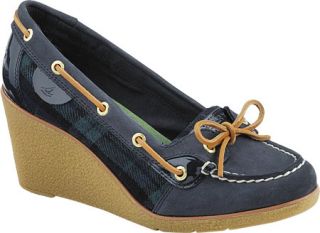 Womens Sperry Top Sider Goldfish   Navy Leather/Green Plaid Casual Shoes