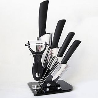 6 Pieces Ceramic Knife Set with Knife Holder, 3 /4 / 5 / 6 Knife and Peeler with Acryl Holder