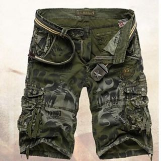 Mens Fashion Print Casual Cargo Short Pants