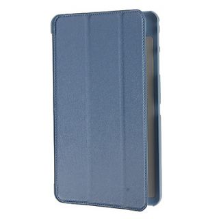 Silk Pattern PU Leather Full Body Case with Stands for Samsung T320 (Light Blue)