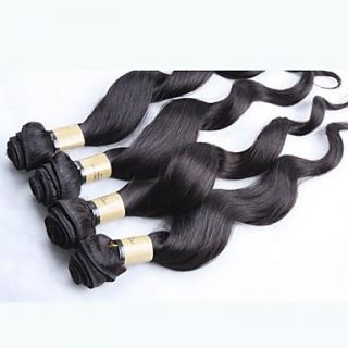 16 16 18 18 Color 1B Grade 4A Peruvian Virgin Loose Wave Curly Human Hair Extension