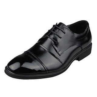 Leather Mens Low Heel Comfort Oxfords Shoes With Lace up