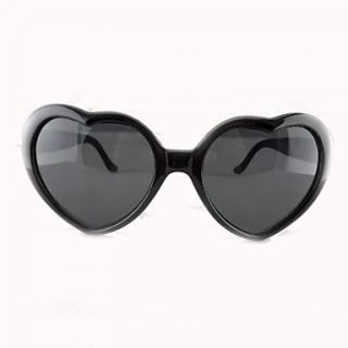 Unisexs Heart Shape Frame Black Lens Sunglasses