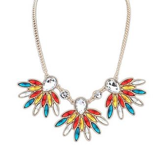 Womens Bohemia Colorful Fashion Style Acrylic Flower Alloy Fashion Statement Necklace(More Color) (1 pc)