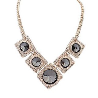 Womens European and America Noble Squares Plated Alloy Beaded Statement Necklace (More Color) (1 pc)