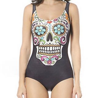 Womens Creative Skull One piece Swimwear