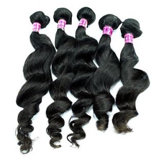 Brazilian Virgin Hair Loose Wave Natural Black Color 24Inch