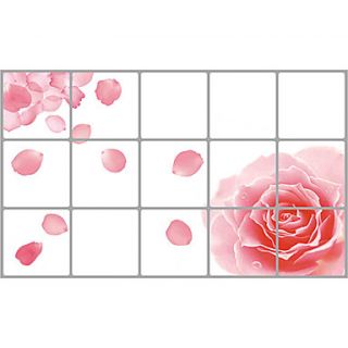 Floral Rose Petals Aluminum Foil Waterproof High Temperature Resistant Wall Stickers