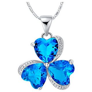 GracefulHeart Shape Alloy Womens Necklace With Rhinestone(1 Pc)(Red,Blue,Purple)