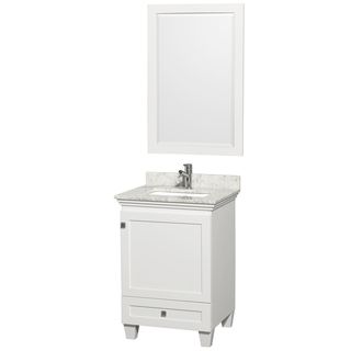 Acclaim White/ Carrera Marble 24 inch Single Bathroom Vanity Set