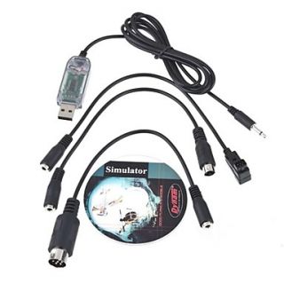 New USB RC Simulator FMS Cable For Controller Futaba JR Walkera Helicopter