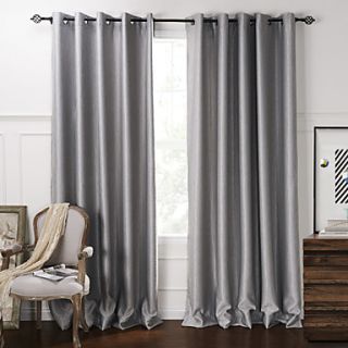 (One Pair) Modern Minimalist Grey Solid Embossed Blackout Curtain