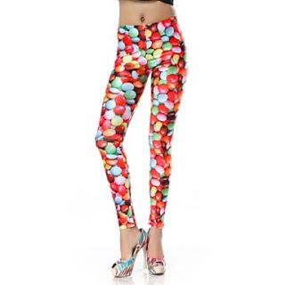 Elonbo Round Candy Style Digital Painting Tight Women Leggings