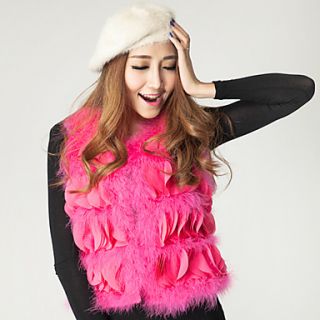 Sleeveless Collarless Ostrich Fur Party/Casual Vest(More Colors)