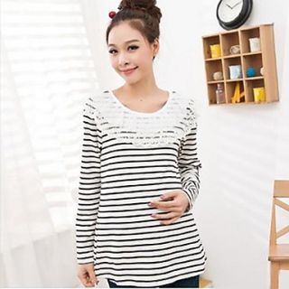 Maternity Breten Stripe Full Cotton T shirt