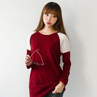 [Pashong] Womens Round Collar Basic Long Sleeve Shirt (More Colors)